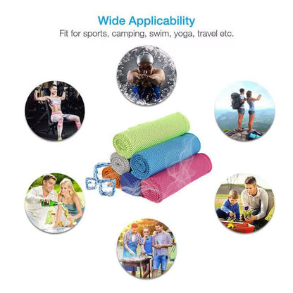 Cooling Towel Neck Wrap Lce Sports Beach Towels Cold Microfiber Cloth for Yoga Golf Gym Fitness Summer Outdoor Work100X30Cm